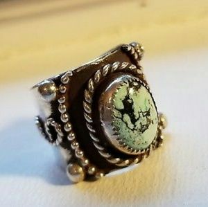 Sterling Turquoise Saddle Bag Ring